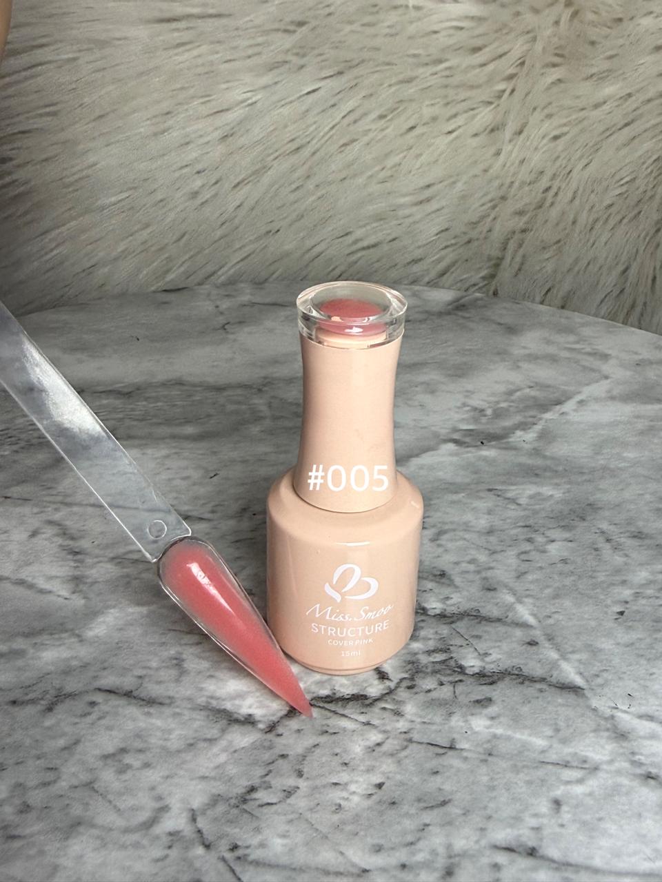Miss Smoo Structure Gel / Rubber Base Coat - Shade #005 Coral Pink (15ml)