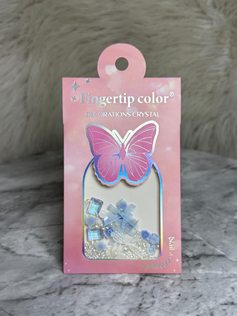 3D Soft Blue & Pearl Nail Art Mix